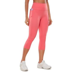 imageCRZ YOGA Butterluxe Workout Capri Leggings Pockets 19  High Waisted Gym Womens Yoga Crop Pants Buttery SoftRaspberry Sorbet