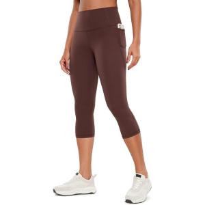 imageCRZ YOGA Butterluxe Workout Capri Leggings Pockets 19  High Waisted Gym Womens Yoga Crop Pants Buttery SoftTaupe