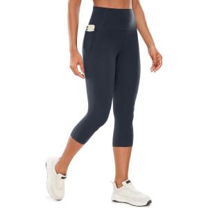 imageCRZ YOGA Butterluxe Workout Capri Leggings Pockets 19  High Waisted Gym Womens Yoga Crop Pants Buttery SoftTrue Navy