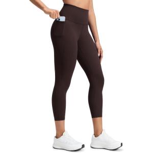 imageCRZ YOGA Butterluxe Workout Capri Leggings Pockets 23  High Waist Gym Womens Crop Pants Yoga Buttery SoftHot Fudge Brown