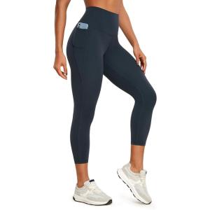 imageCRZ YOGA Butterluxe Workout Capri Leggings Pockets 23  High Waist Gym Womens Crop Pants Yoga Buttery SoftTrue Navy