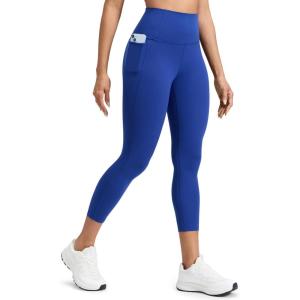 imageCRZ YOGA Butterluxe Workout Capri Leggings Pockets 23  High Waist Gym Womens Crop Pants Yoga Buttery SoftWaves Blue