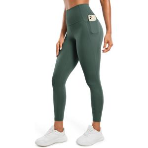 imageCRZ YOGA Butterluxe Workout Leggings Pockets 25  High Waisted Gym Womens Yoga Pants Buttery SoftDark Forest Green