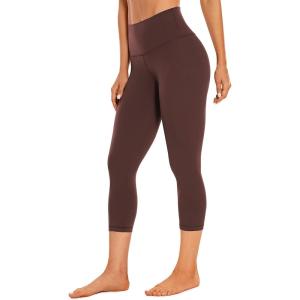 imageCRZ YOGA Butterluxe Yoga Capris Leggings 21  High Waisted Buttery Soft Lounge Womens Crop PantsTaupe