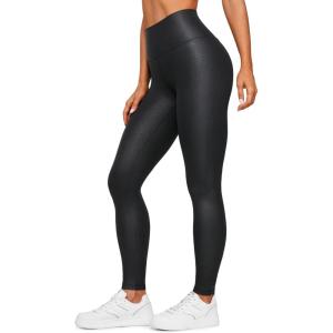 imageCRZ YOGA Butterluxe Yoga Leggings 31 Extra Long High Waisted Workout Lounge Pants for Tall WomenFaux Leather Black