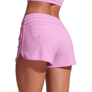 imageCRZ YOGA Classic Fit Dolphin Board Shorts for Women 3  High Waisted Beach Swimwear Bottoms Bathing Trunks with LinerVita Pink
