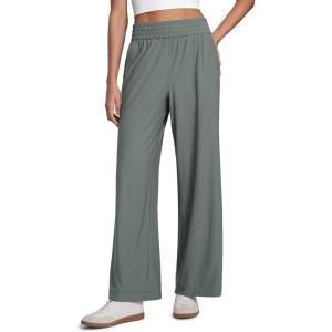imageCRZ YOGA Lightweight Drapey Wide Leg Casual Pants for Women 30  Flowy Travel Work Loose Fit SummerGrey Sage