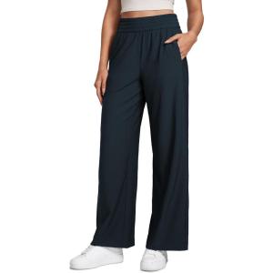 imageCRZ YOGA Lightweight Drapey Wide Leg Casual Pants for Women 30  Flowy Travel Work Loose Fit SummerTrue Navy