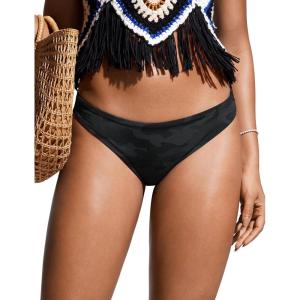 imageCRZ YOGA Low Waisted Bikini Bottom for Women  Cheeky Basic Bathing Swimsuit Swim BriefsDark Grey Camouflage