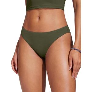 imageCRZ YOGA Low Waisted Bikini Bottom for Women  Cheeky Basic Bathing Swimsuit Swim BriefsDark Olive