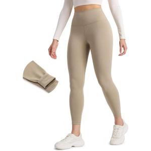 imageCRZ YOGA Matte Thermal Fleece Lined Leggings 25  Casual Lounge Workout Womens Yoga High Waisted Pants Winter WarmOak