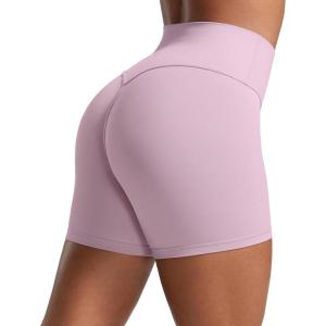 imageCRZ YOGA Secretsculpt Butterlift Biker Shorts 4  No Front Seam High Waisted Womens Workout Gym Booty Scrunch ButtPink Lilac