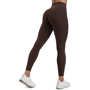 imageCRZ YOGA Secretsculpt Butterlift Workout Leggings 25  No Front Seam High Waisted Womens Yoga Pants Booty Scrunch ButtHot Fudge Brown