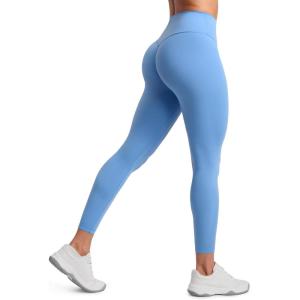 imageCRZ YOGA Secretsculpt Butterlift Workout Leggings 25  No Front Seam High Waisted Womens Yoga Pants Booty Scrunch ButtParty Blue