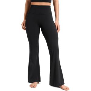 imageCRZ YOGA Softretch No Front Seam Flare Leggings 31  High Waisted Yoga Pants for Women Lounge Buttery Soft Comfy CasualBlack