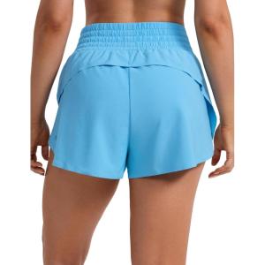 imageCRZ YOGA Split Dolphin Running Shorts for Women 25  Curved Back High Waisted Quick Dry for Athletic Workout Gym TrackKayak Blue