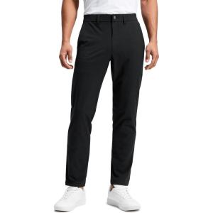 imageCRZ YOGA Stretch Cotton Chino Pants for Men  3032 Breathable Work Casual Athletic Fit Twill Trousers with PocketsBlack