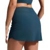 imageCRZ YOGA Asymmetric Side Ruching Swim Skirt for Women  High Waisted Full Coverage Bathing Suit Swimsuit with Inner BriefsInsignia Blue