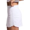 imageCRZ YOGA Asymmetric Side Ruching Swim Skirt for Women  High Waisted Full Coverage Bathing Suit Swimsuit with Inner BriefsWhite
