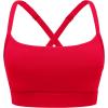 imageCRZ YOGA Butterlift CutOut Cross Back Sports Bras for Women  Adjustable Thin Straps Padded Scoop Neck Pilates Gym TopAurora Red