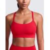 imageCRZ YOGA Butterlift CutOut Cross Back Sports Bras for Women  Adjustable Thin Straps Padded Scoop Neck Pilates Gym TopAurora Red