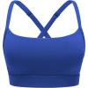 imageCRZ YOGA Butterlift CutOut Cross Back Sports Bras for Women  Adjustable Thin Straps Padded Scoop Neck Pilates Gym TopWaves Blue