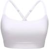 imageCRZ YOGA Butterlift CutOut Cross Back Sports Bras for Women  Adjustable Thin Straps Padded Scoop Neck Pilates Gym TopWhite