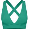 imageCRZ YOGA Butterlift Deep V Neck Sports Bras for Women  Padded Gym Wide Straps CutOut Cross Back Crop Pilates Workout TopCascadia Green