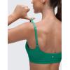 imageCRZ YOGA Butterluxe Adjustable Spaghetti Strap Sports Bras for Women  Scoop Neck Wireless Padded Yoga Workout Crop TopCascadia Green