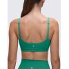 imageCRZ YOGA Butterluxe Adjustable Spaghetti Strap Sports Bras for Women  Scoop Neck Wireless Padded Yoga Workout Crop TopCascadia Green
