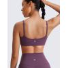 imageCRZ YOGA Butterluxe Adjustable Spaghetti Strap Sports Bras for Women  Scoop Neck Wireless Padded Yoga Workout Crop TopGrape Thistle Purple