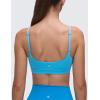 imageCRZ YOGA Butterluxe Adjustable Spaghetti Strap Sports Bras for Women  Scoop Neck Wireless Padded Yoga Workout Crop TopKayak Blue