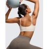 imageCRZ YOGA Butterluxe Adjustable Spaghetti Strap Sports Bras for Women  Scoop Neck Wireless Padded Yoga Workout Crop TopMojave Tan