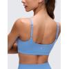 imageCRZ YOGA Butterluxe Adjustable Spaghetti Strap Sports Bras for Women  Scoop Neck Wireless Padded Yoga Workout Crop TopParty Blue