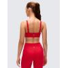 imageCRZ YOGA Butterluxe Adjustable Wide Strap Sports Bras for Women  Square Back Padded Scoop Neck Yoga TopAurora Red