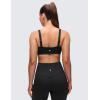 imageCRZ YOGA Butterluxe Adjustable Wide Strap Sports Bras for Women  Square Back Padded Scoop Neck Yoga TopBlack