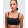 imageCRZ YOGA Butterluxe Adjustable Wide Strap Sports Bras for Women  Square Back Padded Scoop Neck Yoga TopBlack