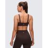 imageCRZ YOGA Butterluxe Adjustable Wide Strap Sports Bras for Women  Square Back Padded Scoop Neck Yoga TopHot Fudge Brown