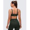 imageCRZ YOGA Butterluxe Adjustable Wide Strap Sports Bras for Women  Square Back Padded Scoop Neck Yoga TopLegend Green