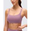 imageCRZ YOGA Butterluxe Adjustable Wide Strap Sports Bras for Women  Square Back Padded Scoop Neck Yoga TopLight Lavender