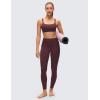 imageCRZ YOGA Butterluxe Adjustable Wide Strap Sports Bras for Women  Square Back Padded Scoop Neck Yoga TopRipe Plum