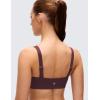 imageCRZ YOGA Butterluxe Adjustable Wide Strap Sports Bras for Women  Square Back Padded Scoop Neck Yoga TopRipe Plum