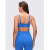 imageCRZ YOGA Butterluxe Adjustable Wide Strap Sports Bras for Women  Square Back Padded Scoop Neck Yoga TopSparkle Blue
