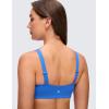 imageCRZ YOGA Butterluxe Adjustable Wide Strap Sports Bras for Women  Square Back Padded Scoop Neck Yoga TopSparkle Blue
