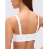 imageCRZ YOGA Butterluxe Adjustable Wide Strap Sports Bras for Women  Square Back Padded Scoop Neck Yoga TopWhite