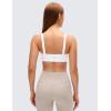 imageCRZ YOGA Butterluxe Adjustable Wide Strap Sports Bras for Women  Square Back Padded Scoop Neck Yoga TopWhite