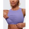 imageCRZ YOGA Butterluxe High Neck Crop Tank Tops for Women  Racerback Padded Longline Sports Bras WorkoutDark Lavender Purple