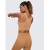 imageCRZ YOGA Butterluxe High Neck Crop Tank Tops for Women  Racerback Padded Longline Sports Bras WorkoutDoe Brown