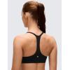 imageCRZ YOGA Butterluxe Low Coverage V Neck Sports Bras for Women  Spaghetti Straps Racerback Padded Yoga TopBlack