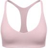 imageCRZ YOGA Butterluxe Low Coverage V Neck Sports Bras for Women  Spaghetti Straps Racerback Padded Yoga TopPink Haze